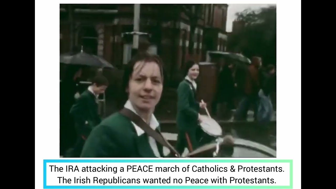 The IRA attacking a PEACE march going through the Falls Road.