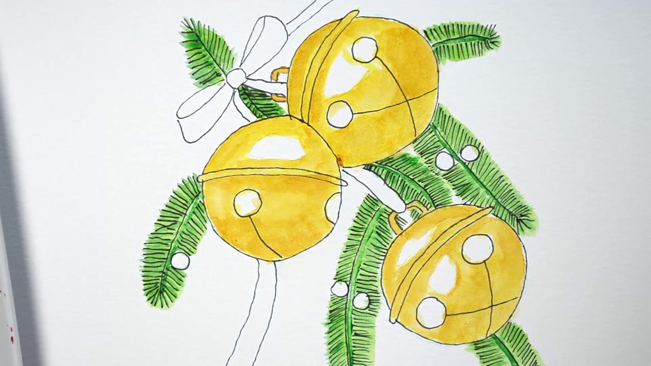 How to Paint Jingle Bells with Watercolors