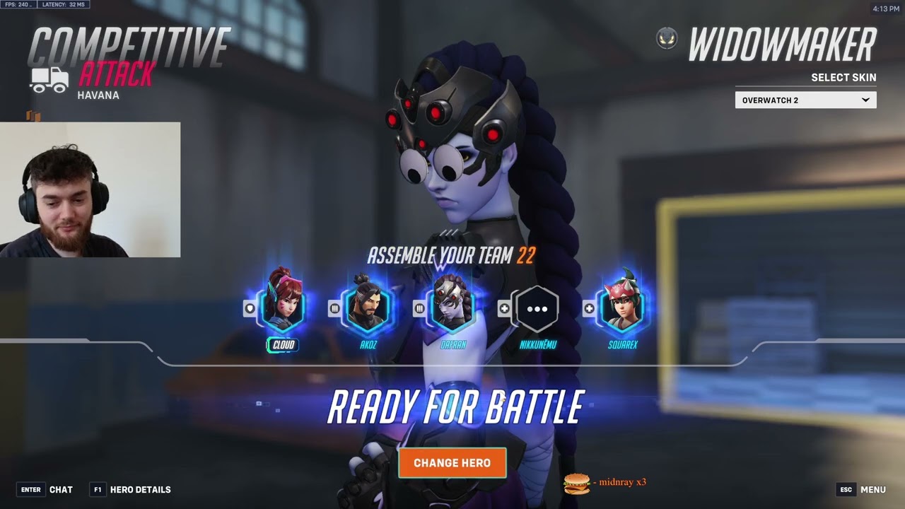 DAFRAN WIDOWMAKER OVERWATCH 2 ГЕЙМПЛЕЙ СЕЗОН 15 ТОП-500