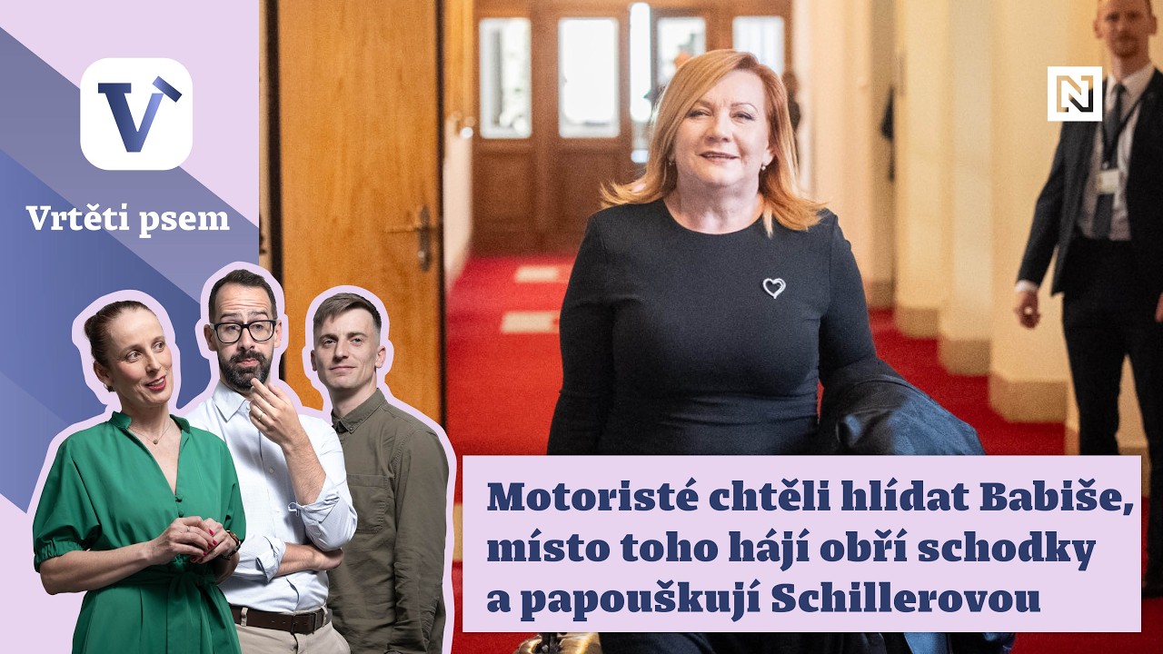 Motoristé chtěli hlídat Babiše, místo toho hájí obří schodky a papouškují Schillerovou | Vrtěti psem