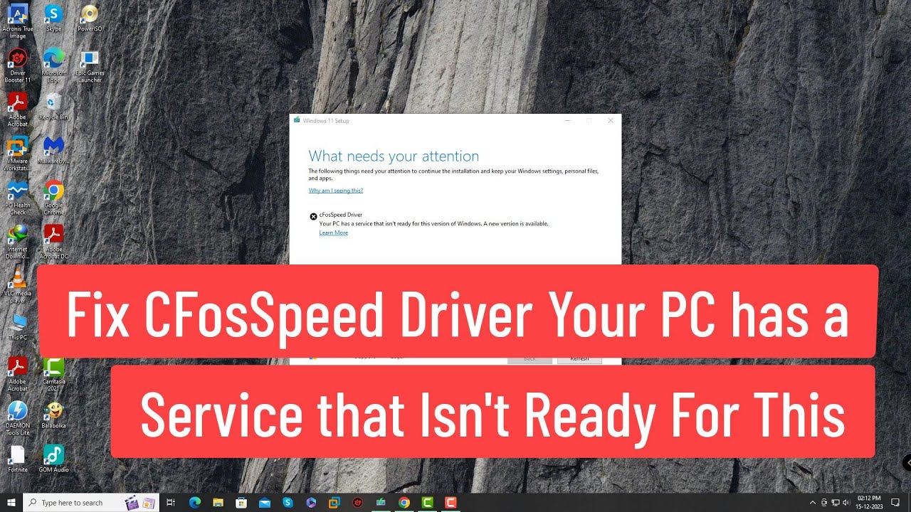 Fix cFosSpeed Driver Your PC Has a Service that isn't Ready for this Version Error Update Windows 11