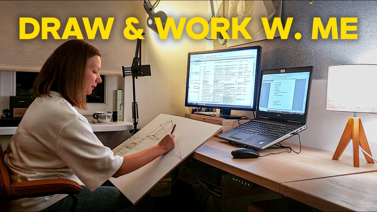 30 MIN Draw & Work With Me | Deep Focus Desk Session (No Talking)