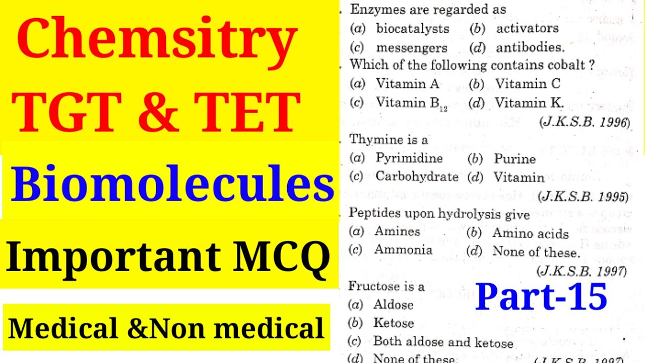HP TET //Biomolecules important MCQ //NCERT MCQ//HP TET //TGT//MEDICAL//NON MEDICAL