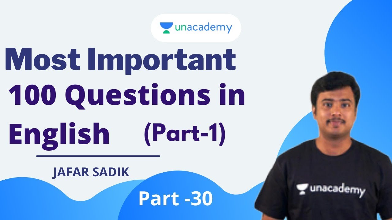 Most Important 100 Questions in English (Part-1) | Jafar Sadik | Unacademy Kerala PSC