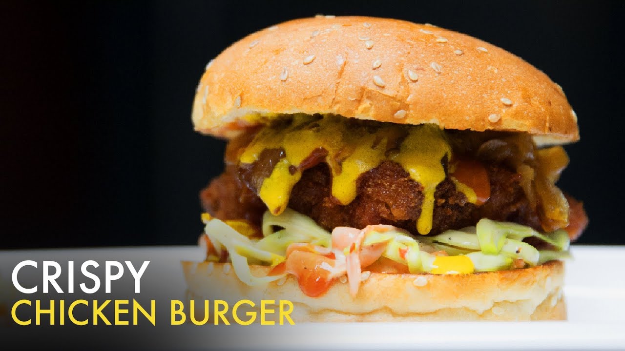 Crispy Chicken Burger | No-Cheese Chicken Burger | क्रिस्पी चिकन बर्गर | Homemade Burger | Food Tak