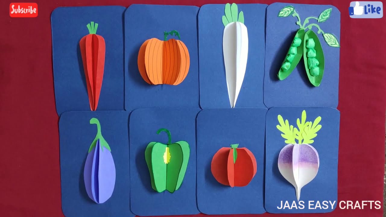 DIY 3D Vegetables with paper