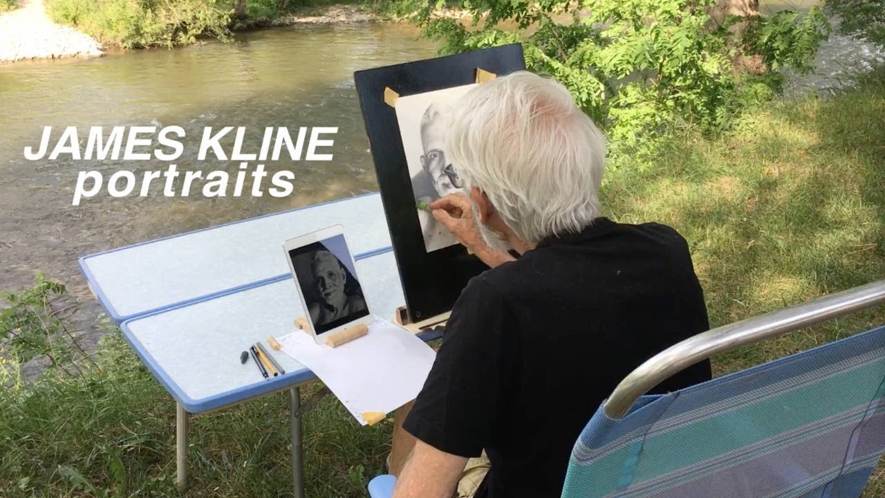 James Kline portraits - Making of pencil drawings by James Kline