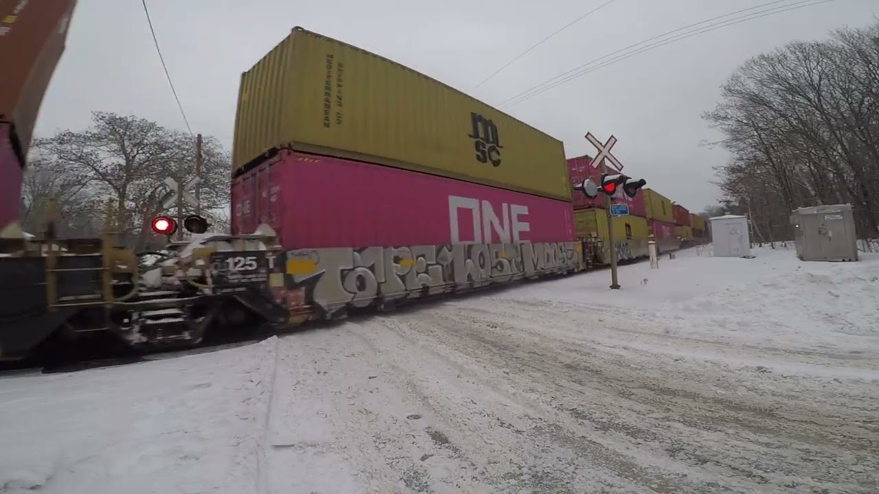 CN Northbound intermodal passing Blackstone Crane lake road