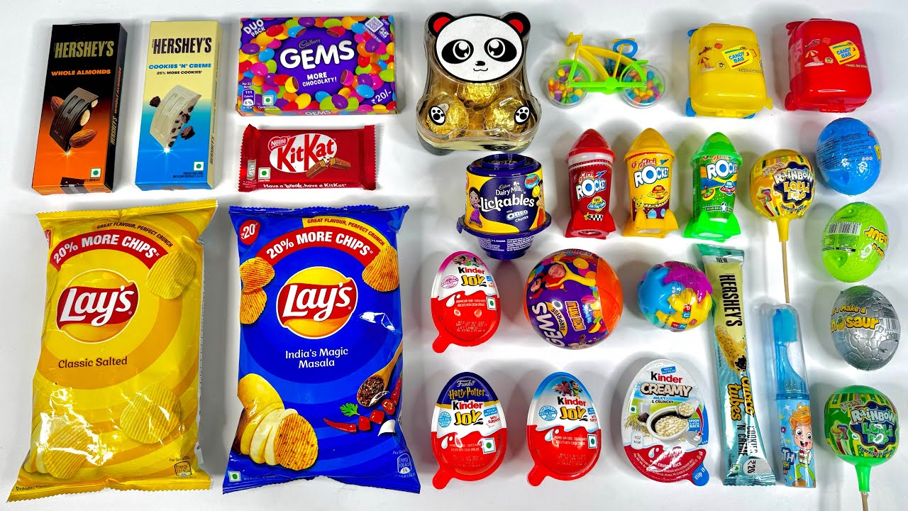 Lot’s Of Candies and Chocolate Unboxing || Satisfying Opening Kinder Joy and Surprise Eggs || ASMR