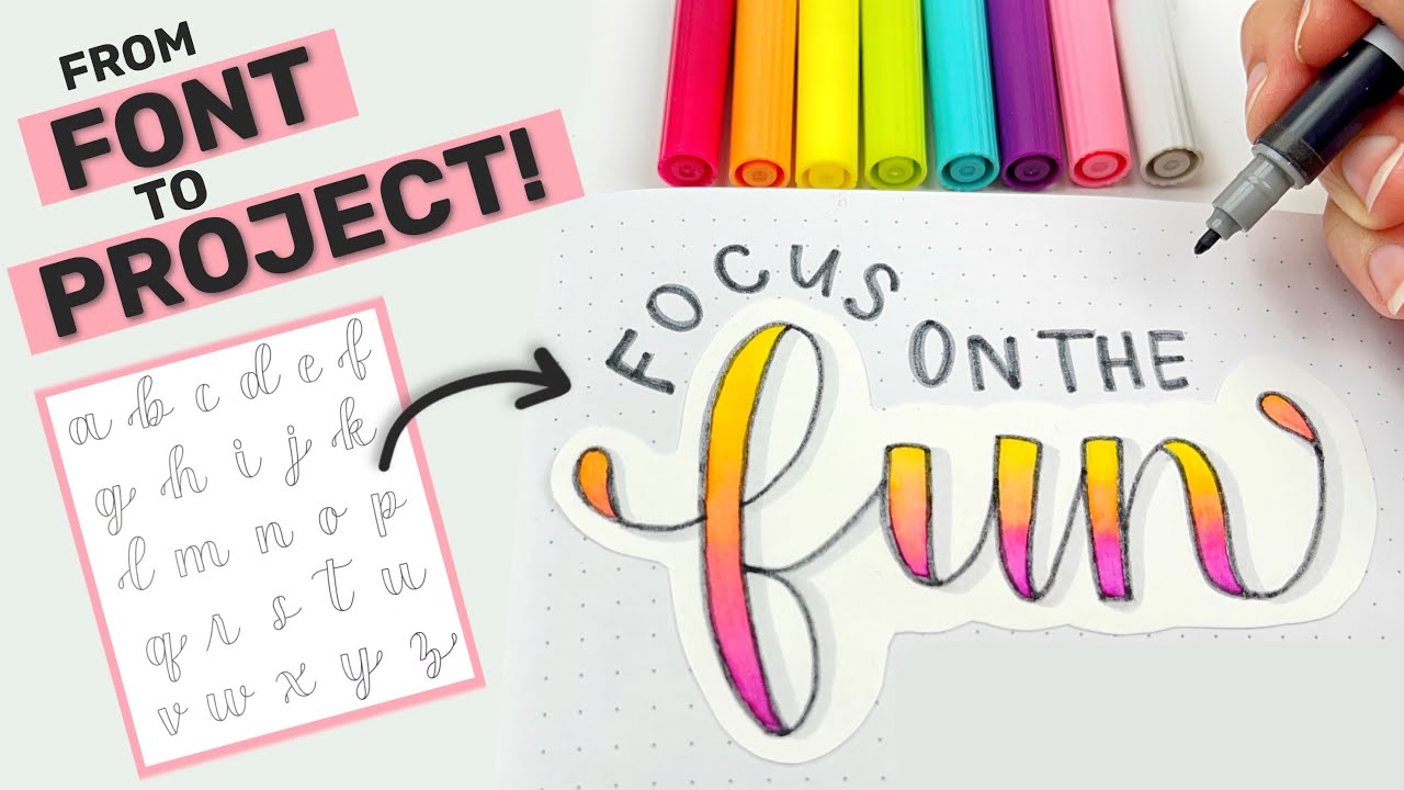 Blending Tombow Dual Brush Pens in Faux Calligraphy | Hand Lettering Font Tutorial Part 3