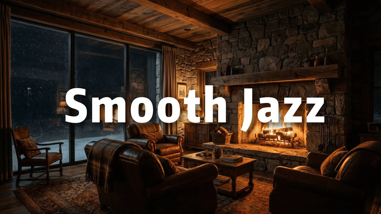 Jazz Relaxing Music with Slow Snowfall ⛄Ambient music for productive work & Smooth Piano Jazz Music