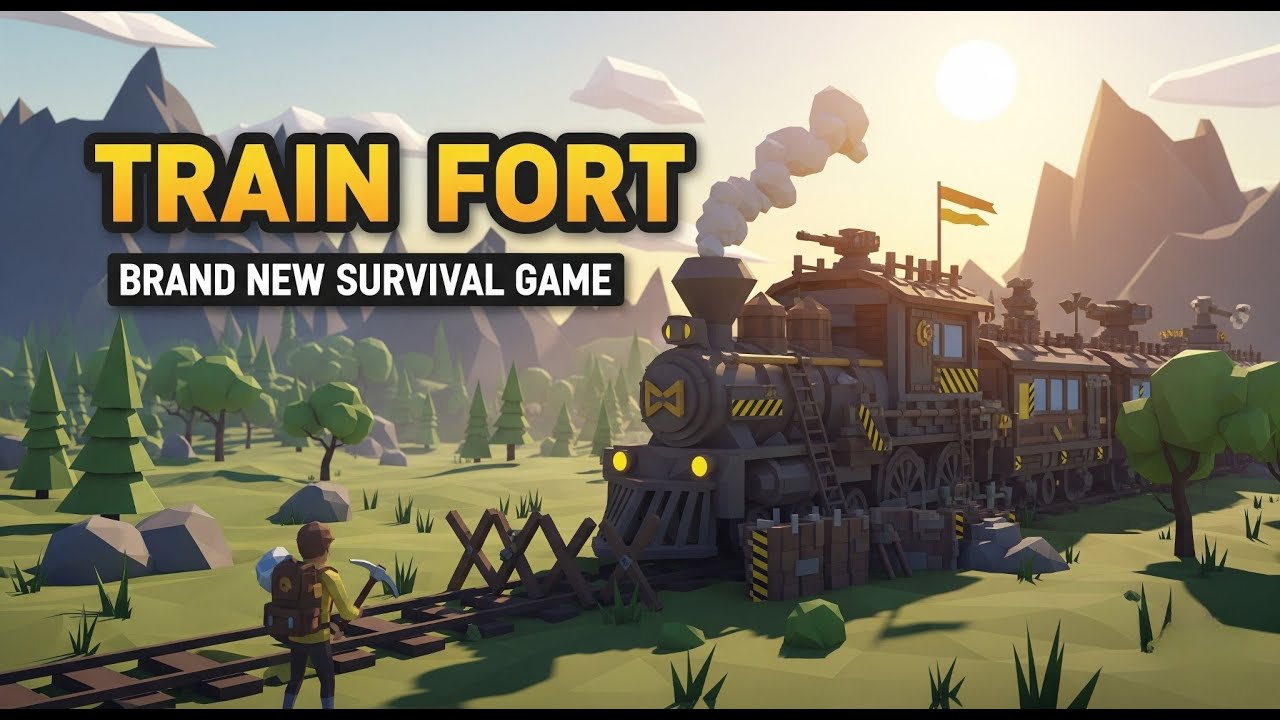 This BRAND NEW Train Building Survival Game Has A LOT Of Potential! - Train Fort Playtest