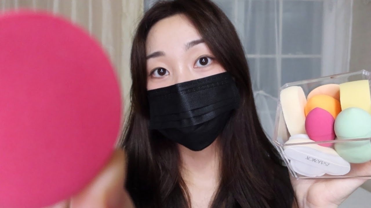ASMR 쫀득 메이크업 퍼프&잘근잘근 뷰러샵 상황극|Makeup Puff shop&Eyelash Curler(Layered sounds)