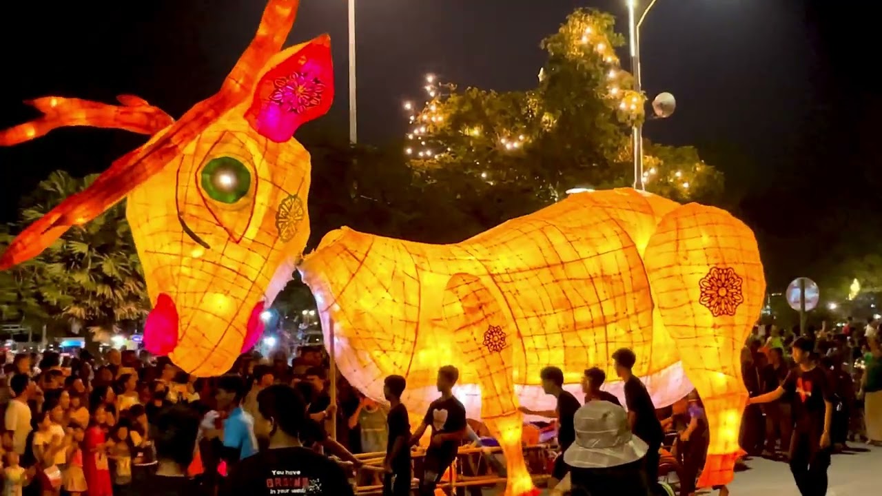 Giant puppet parade in Siem Reap, Cambodia on 21 Feb 2026