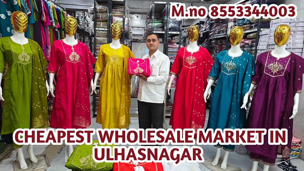 CHEAPEST WHOLESALE MARKET IN ULHASNAGAR | TRENDING GHERA KURTI | BEST RATE | #wholesale #fashion