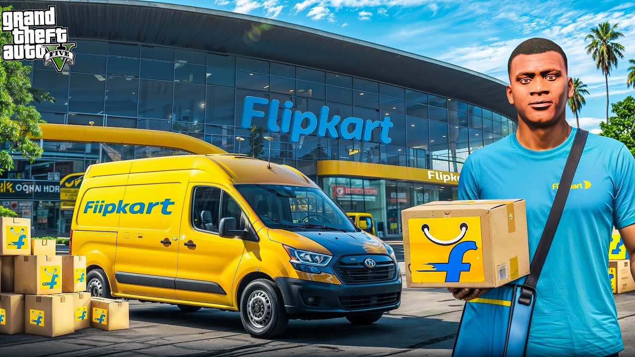 Franklin Going To New Flipkart Delivery Job In Gta 5