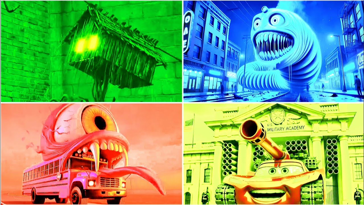 SCHOOL BUS EATER 🆚 THOMAS TRAIN 🆚 HOUSE HEAD 🆚 MCQUEEN TANK  - COFFIN DANCE SONG | TILES HOP #117