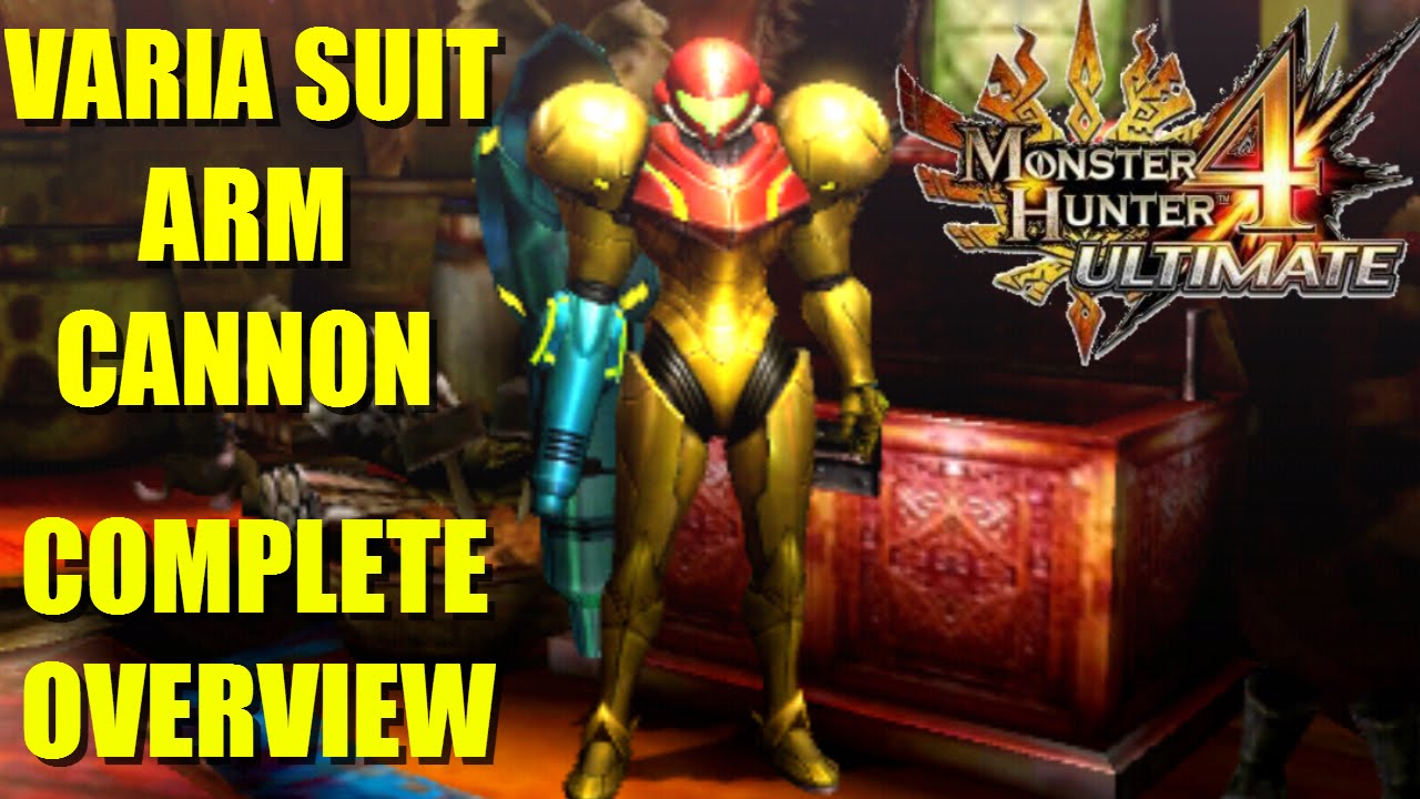 Monster Hunter 4 Ultimate DLC: Metroid Varia Suit (Gunner) & Arm Cannon Overview