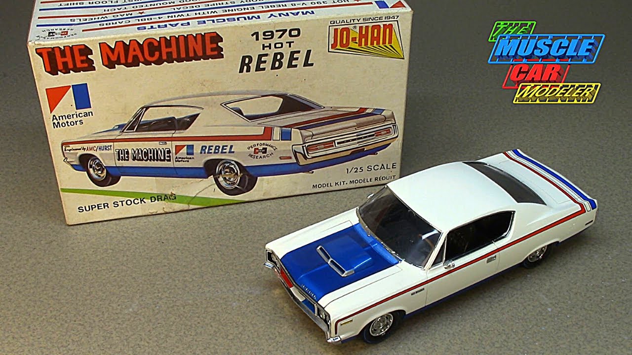 Jo-Han 1970 AMC Rebel The Machine Kit contents