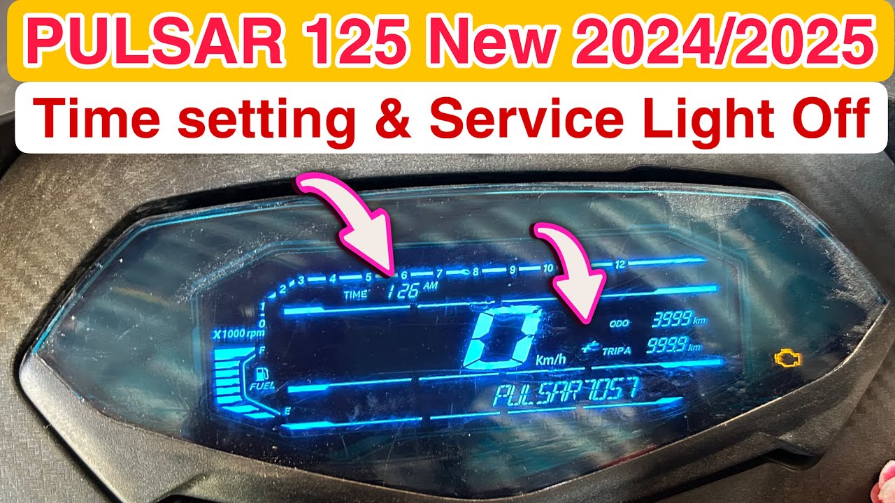 Pulsar 125 new model 2024/2025digital meter service reminder off & time setting full detail in Hindi