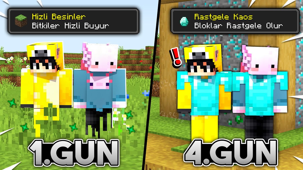 100 Gün Boyunca Her Gün Farklı Olaylar Oluyor | Minecraft | #1