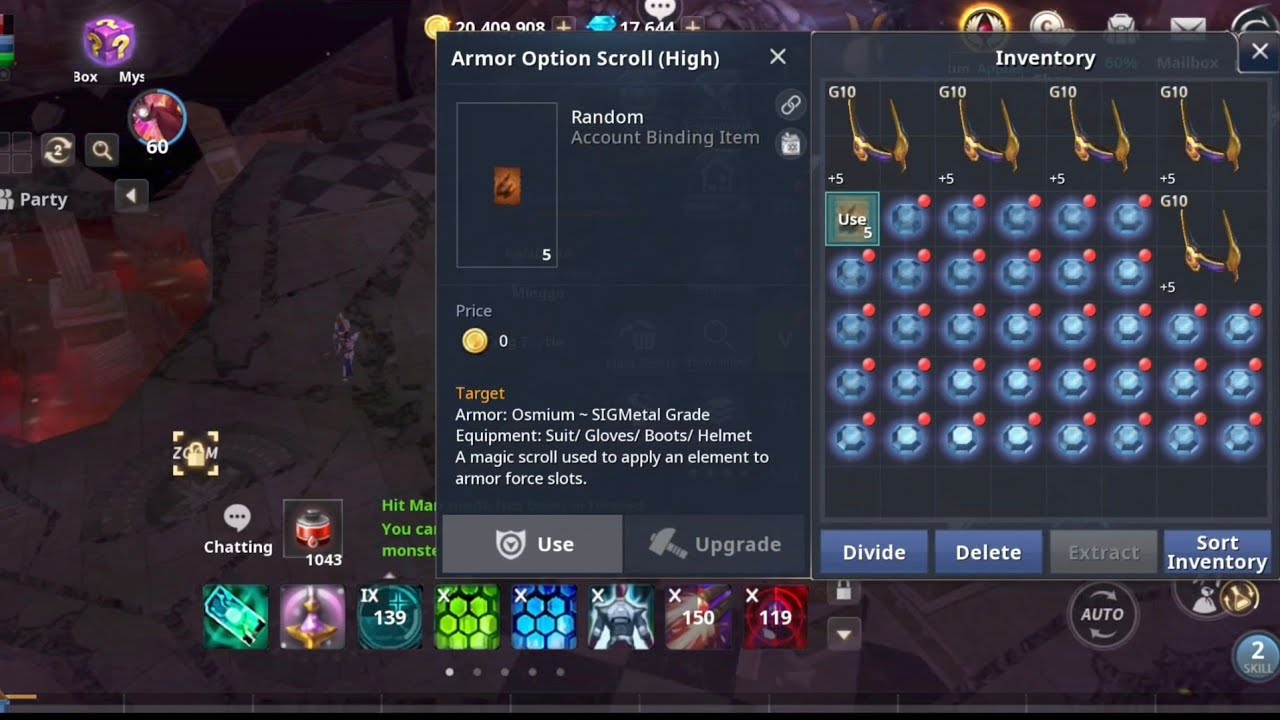 Cabal Infinite Combo Random Option Scroll
