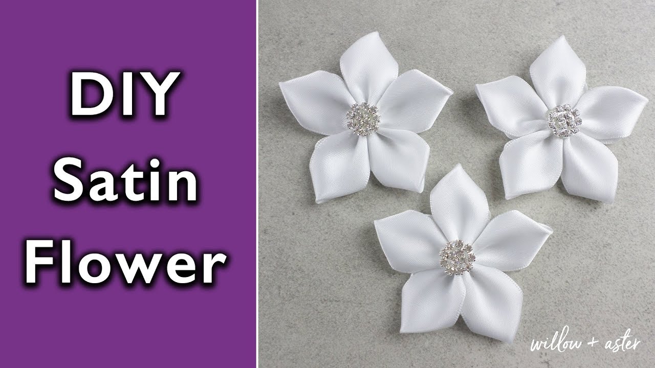 DIY handmade satin ribbon flowers | How to make a Satin Ribbon Petal Flower