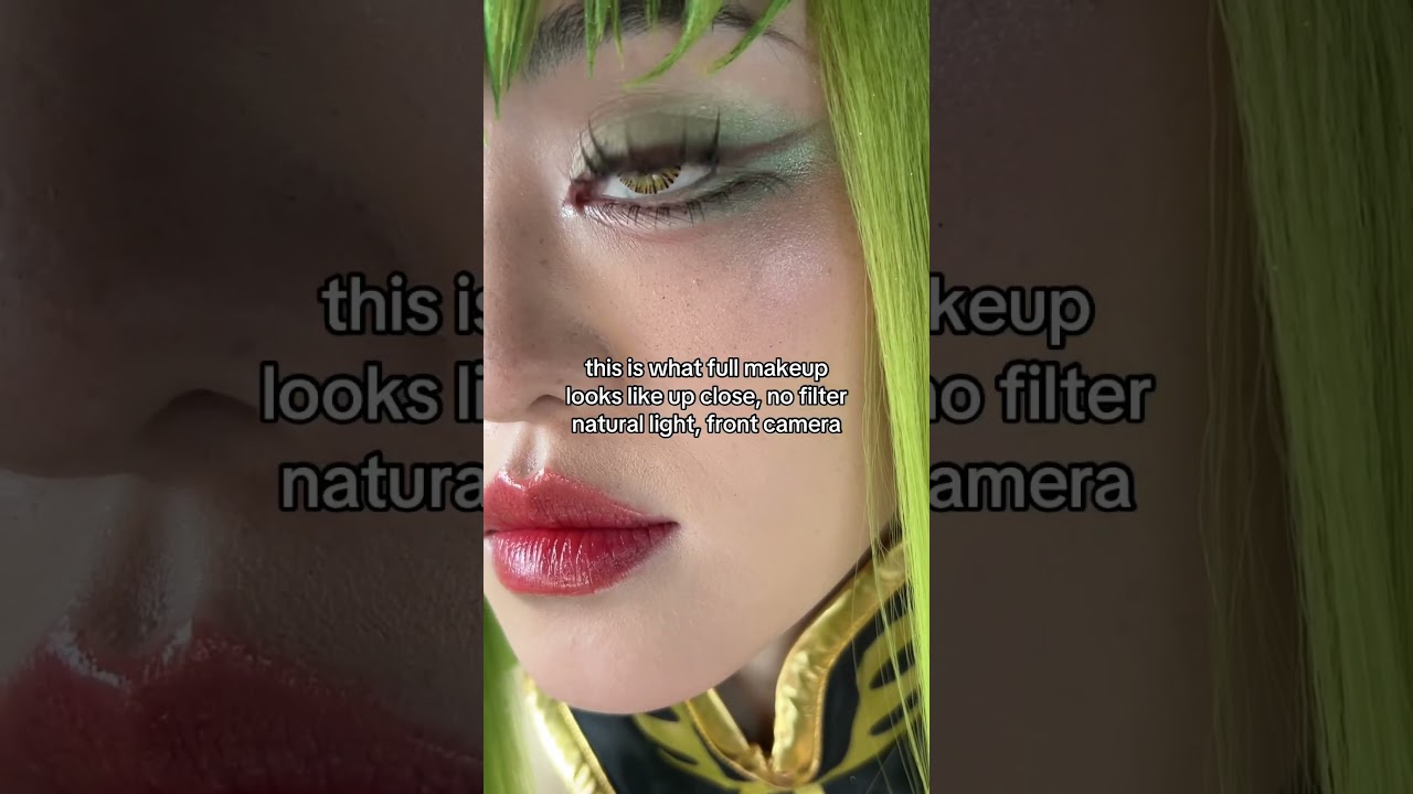 i love wearing coloured eyeshadow for cosplay :) #cc #codegeass #lockjaw #cosplay #makeup #skincare
