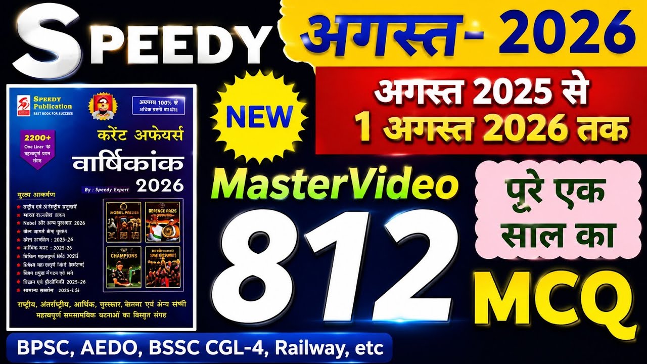 🚀 Speedy september 2026 | Class -47 | 1 Year Current Affairs MCQ | SSC All Exams