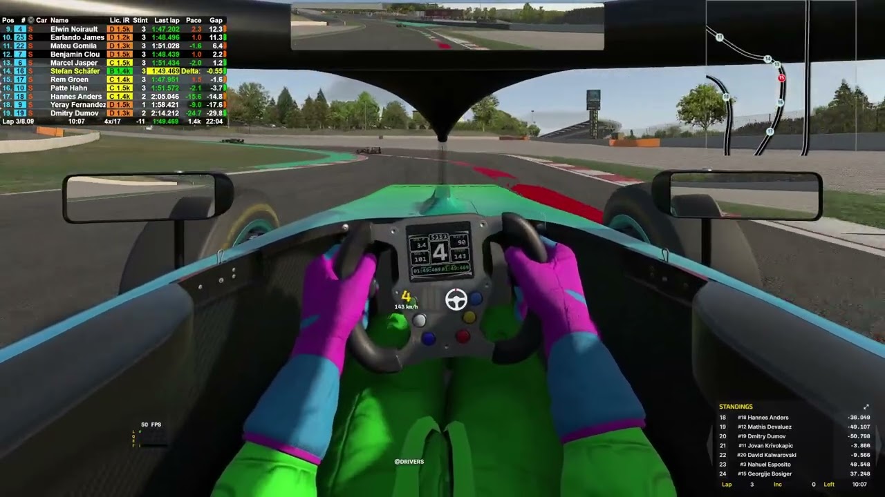 FIA F4 auf Circuit de Barcelona Catalunya, iracing, 2025 S4 Week 6 2.Rennen