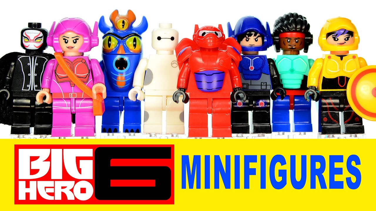 LEGO Disney's Big Hero 6 KnockOff Minifigures w/ Baymax Hiro Go Go Tamago Honey Lemon Wasabi & Fred
