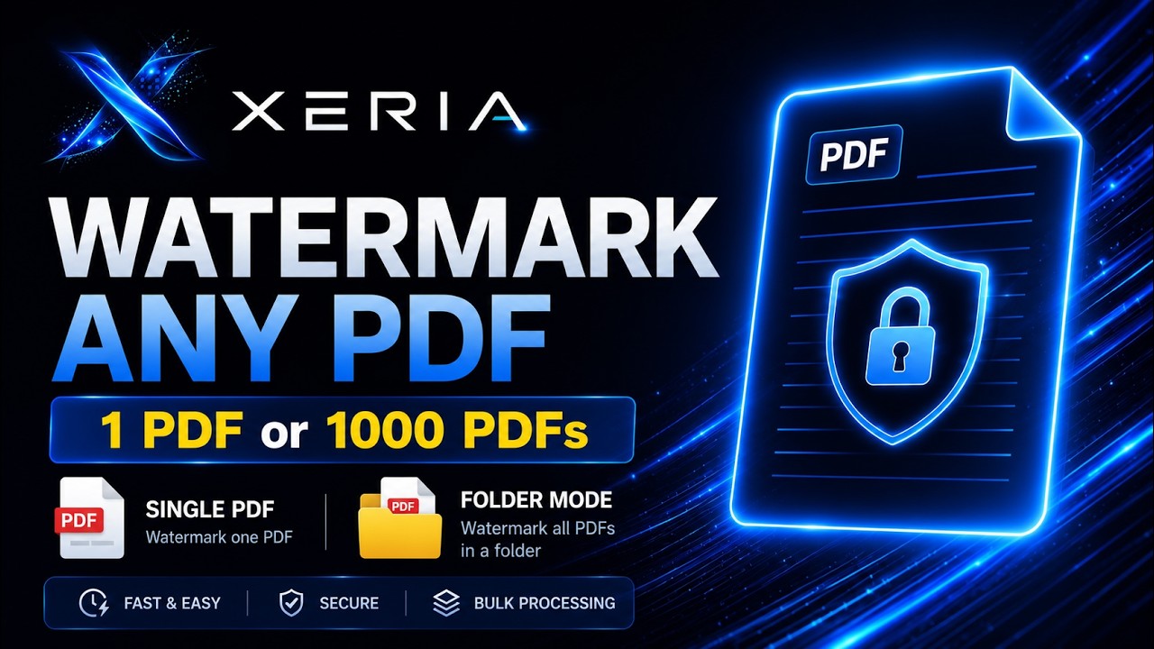 PDF Watermarking with XERIA | Watermark One PDF or Entire PDF Folders