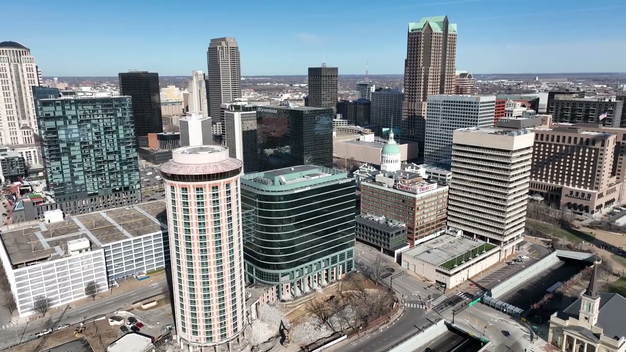 Demolishing Downtown St Louis Hotel | [Drone & 360 View] [February 2026] Millennium Hotel