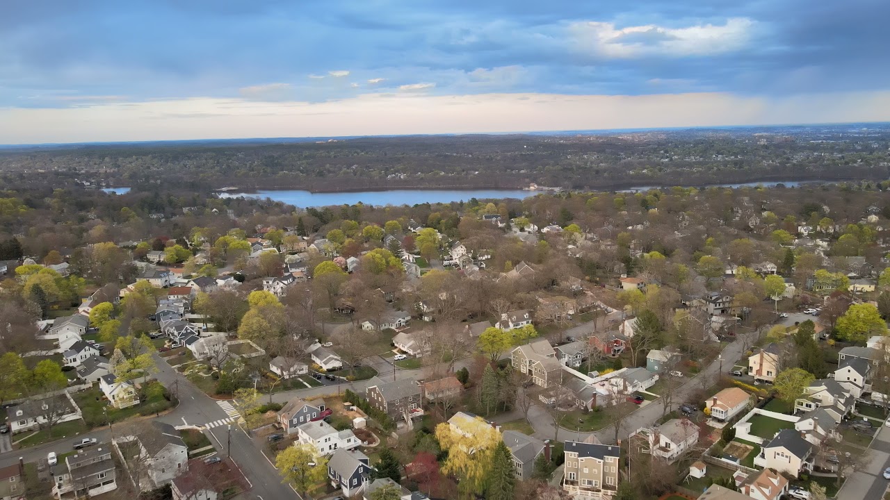 Drone footage of Arlington, MA