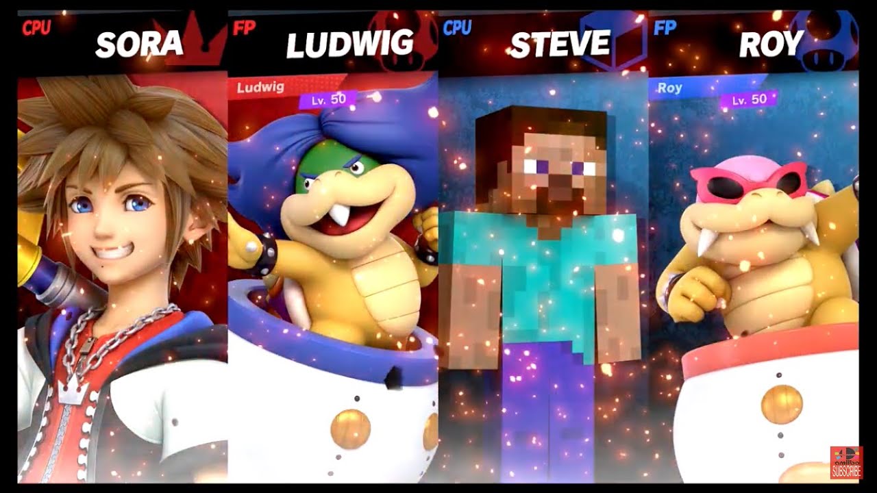 Super Smash Bros Ultimate Amiibo Fights – Sora & Co #17 Sora & Ludwig vs Steve & Roy