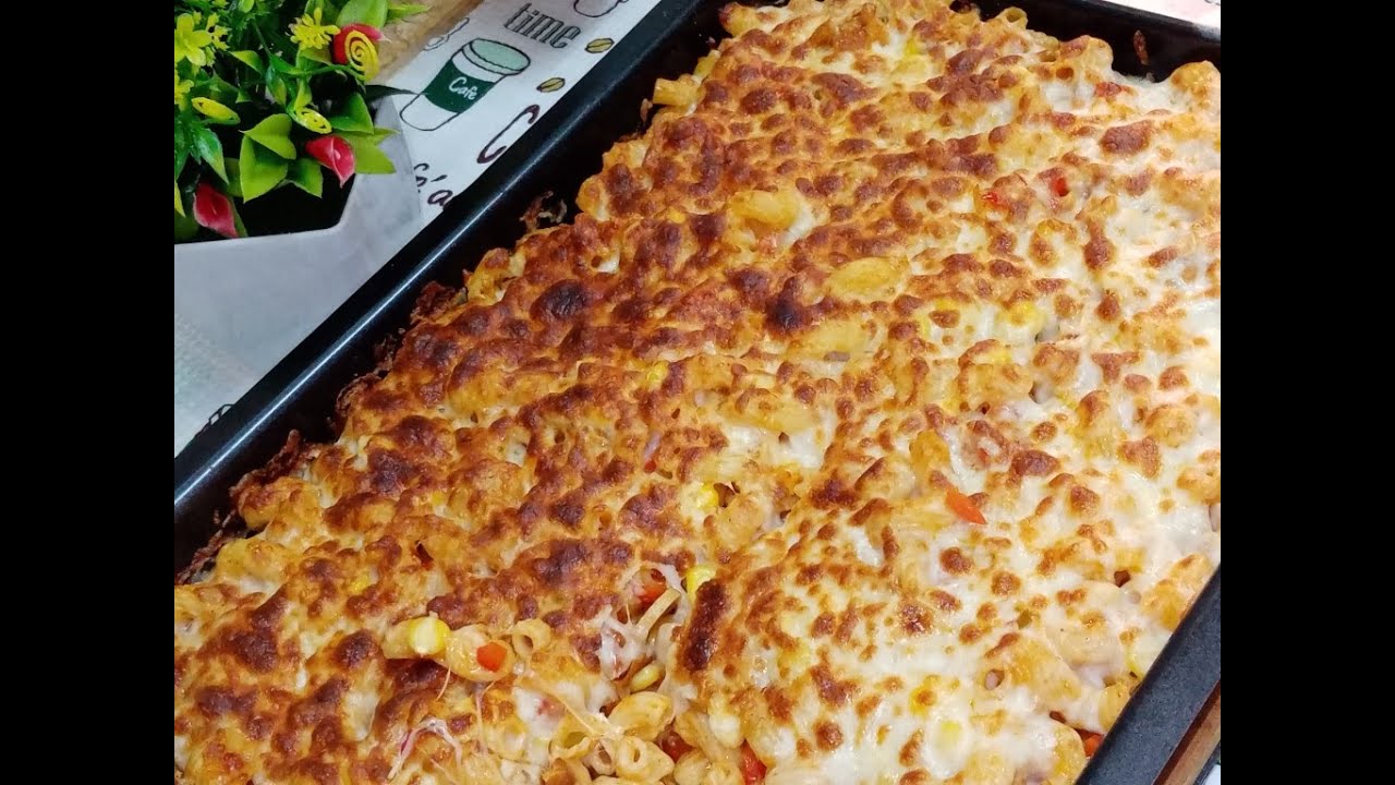 مكرونة بالخضار مع جبنة الموزاريلا بالفرن لذيذة جدا 😋