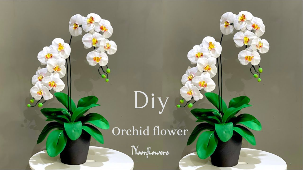How to make orchid flower with foam sheet🌸 || Flower craft || DIY || home decor