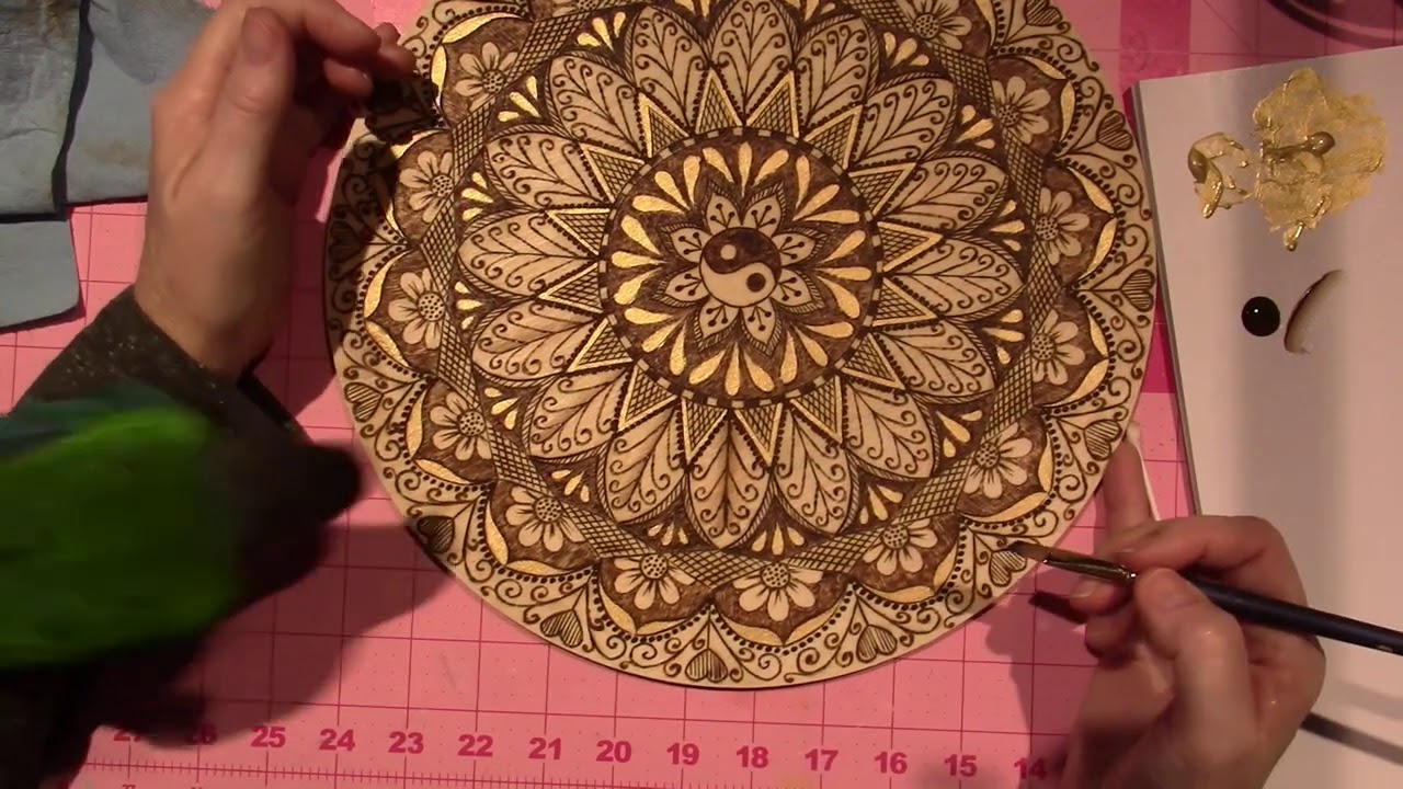 Adding paint to a Wood burning.