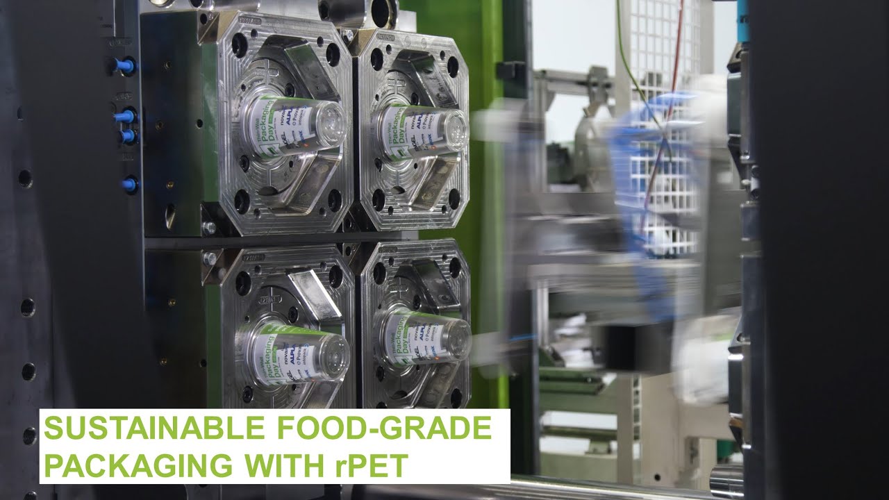 Sustainable food packaging made from rPET – extreme injection moulding | ENGEL e-speed 280