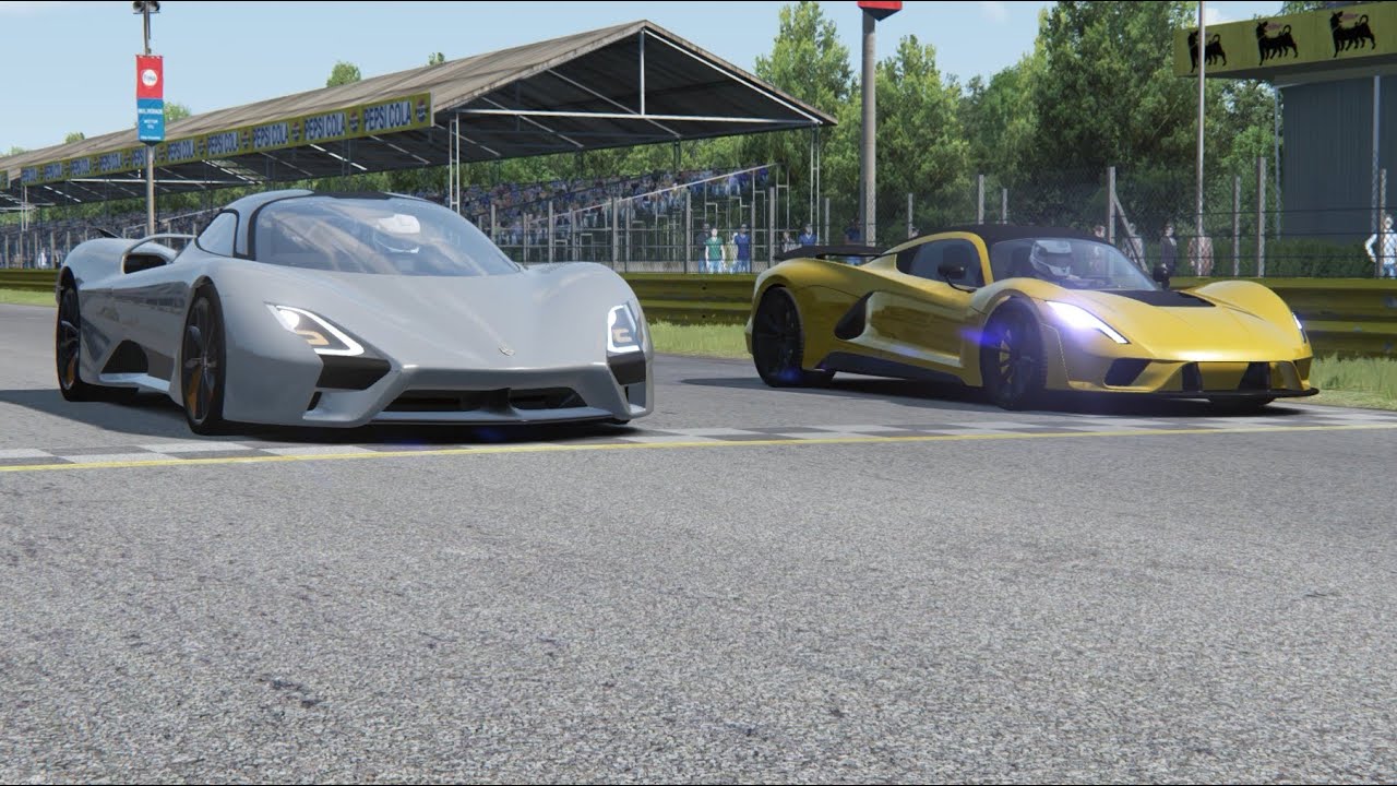 SSC Tuatara vs  Hennessey Venom F5 at Monza Full Course