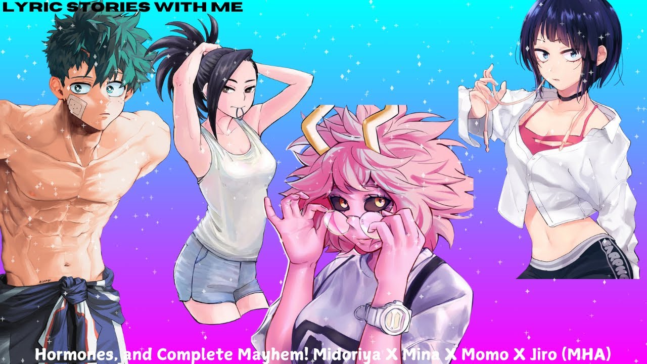Complete Mayhem! Midoriya X Mina X Momo X Jiro! (MHA)