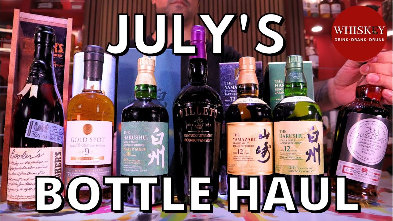 July Whiskey Haul: Hakushu 18 100th  , Yamazaki 12 100th, Hakushu 12 100th, Hazelburn 12, Willett 8