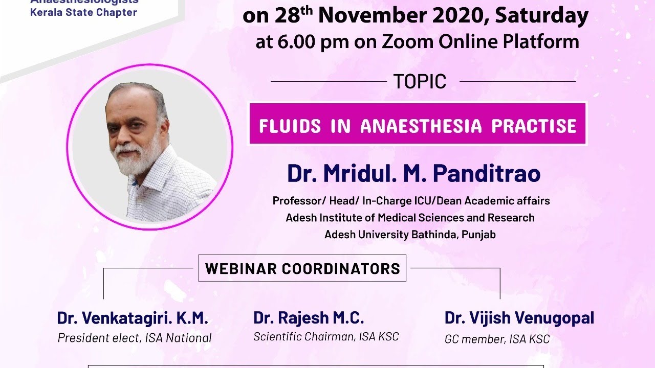 Fluids in Anaesthesia Practice, ISA Kerala PG Update