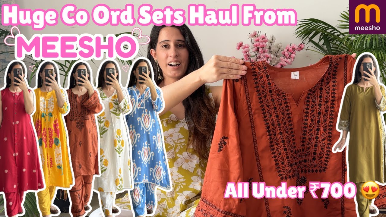Meesho Haul | *HUGE* Meesho Co-ord Sets / Kurta Sets Haul 😍| Under  ₹700 Only | #meesho #meeshohaul 