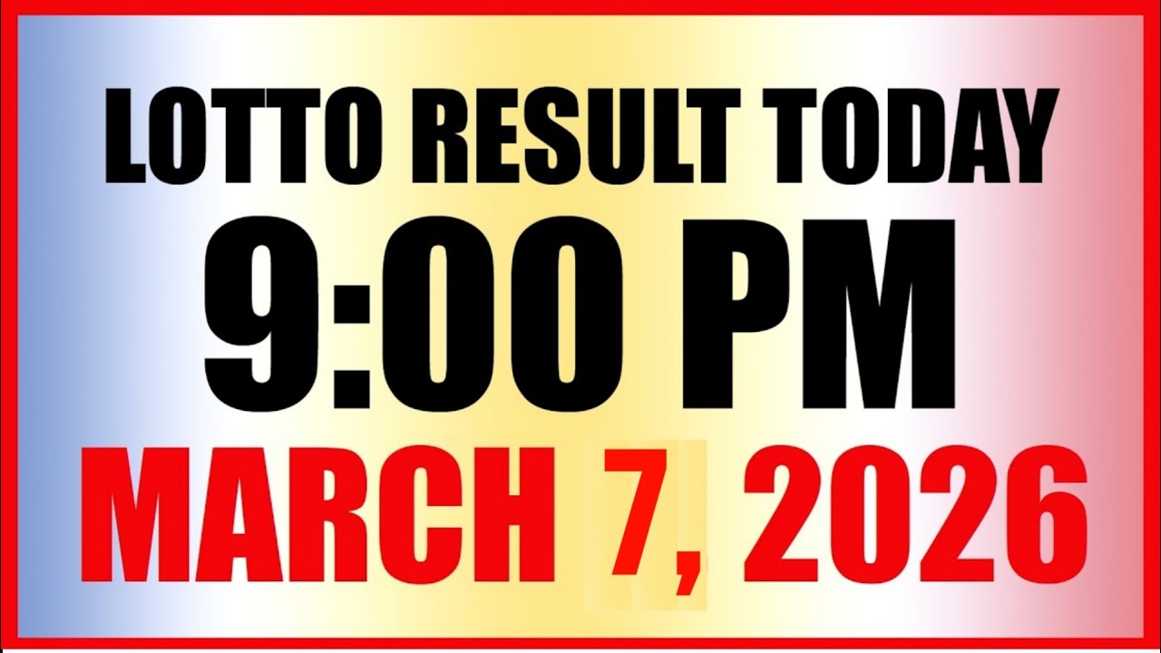 Lotto Result Today 9pm Draw March 7, 2026 Swertres Ez2 PCSO Live Result