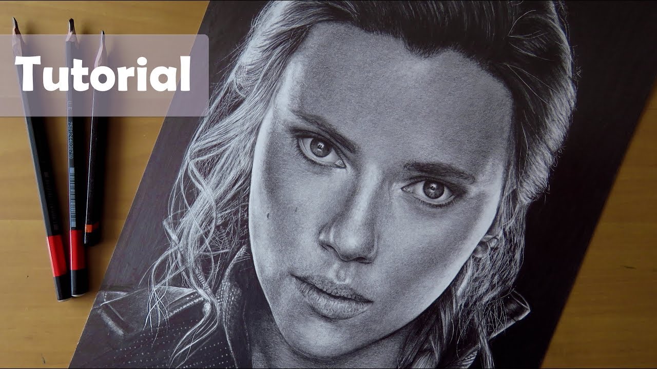 Sombrea un rostro SIN DIFUMINAR - SCARLETT JOHANSSON (La Viuda Negra)