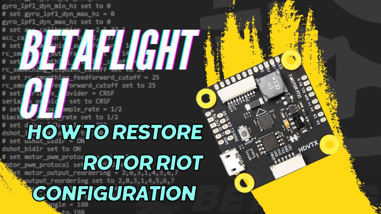 Betaflight CLI | Как восстановить настройки Rotor Riot