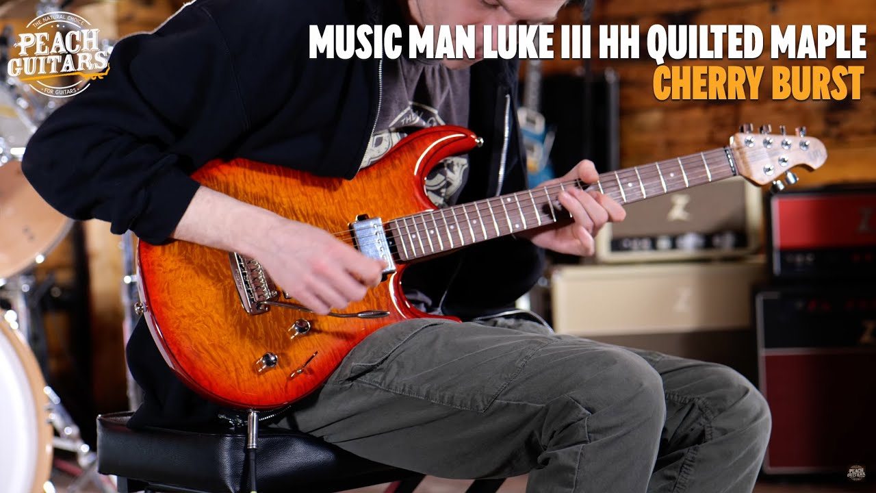 No Talking...Just Tones | Music Man Luke III HH Cherry Burst Quilt Figured Roasted Neck