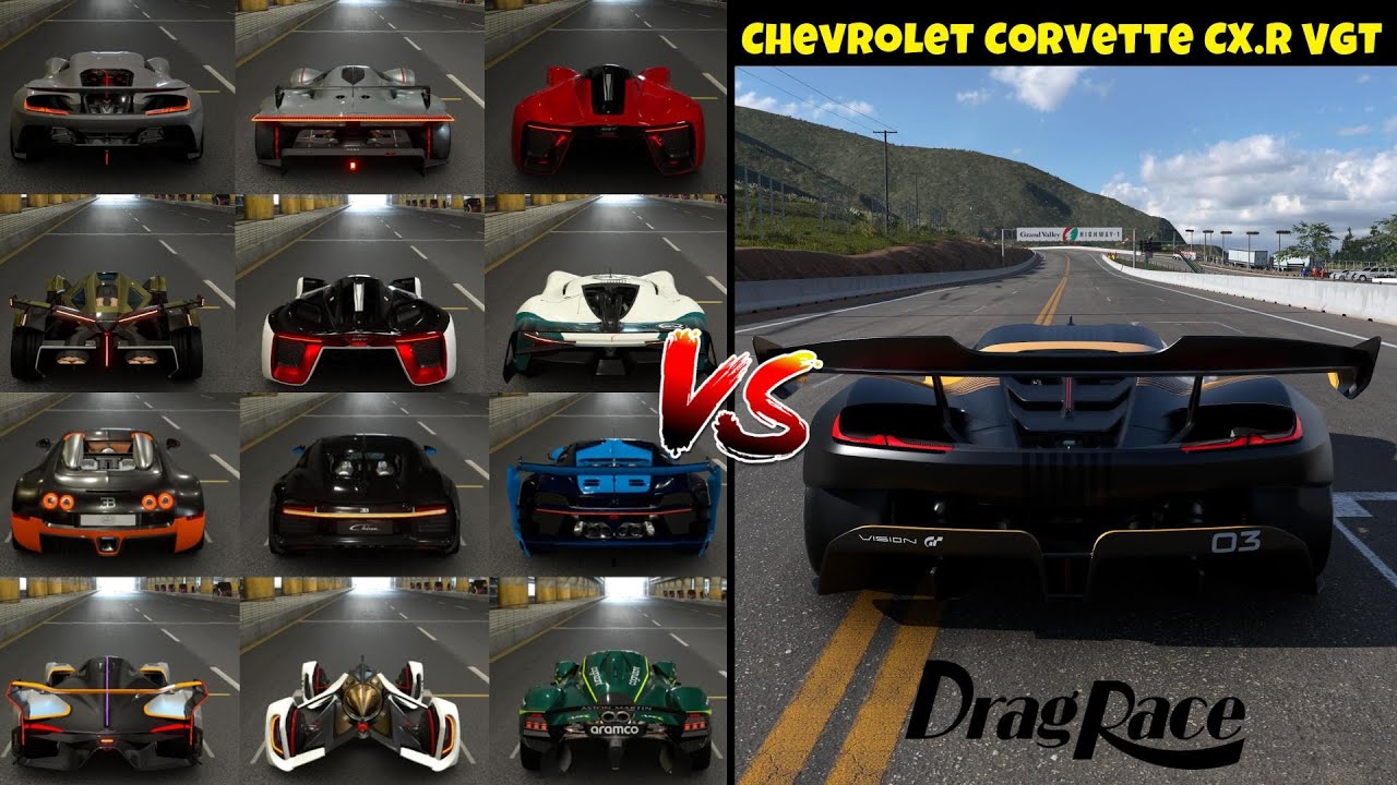 2000HP Chevrolet Corvette CX R VGT VS HYPERCARS AND SUPER VGT 2KM DRAG BATTLE | GRAN TURISMO 7 DRAGS