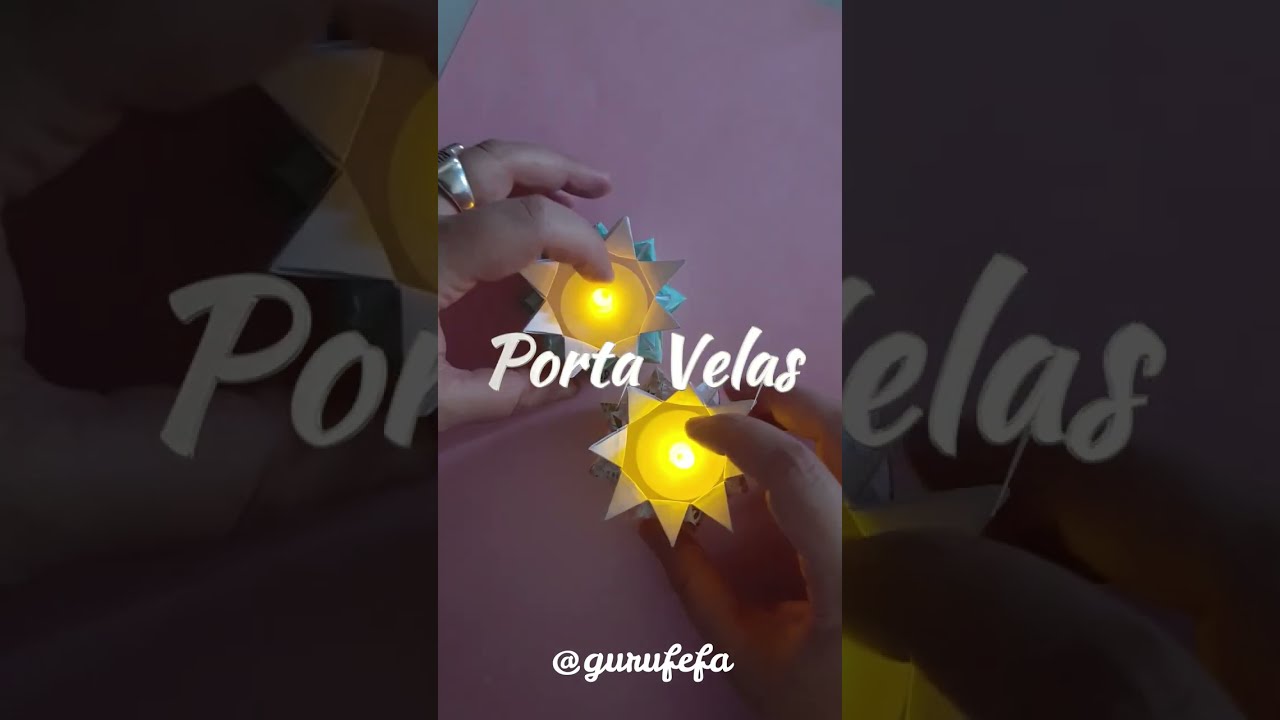 Porta Velas Estrella Origami (Star Candle Holder)